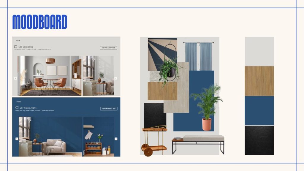 DIT Services: moodboard com referências de mobiliário e cores.
