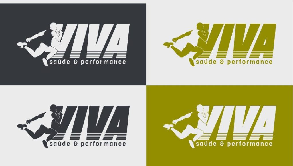 Logo Ian Nunes: variações do logotipo VIVA em fundos claro, escuro e verde-oliva.